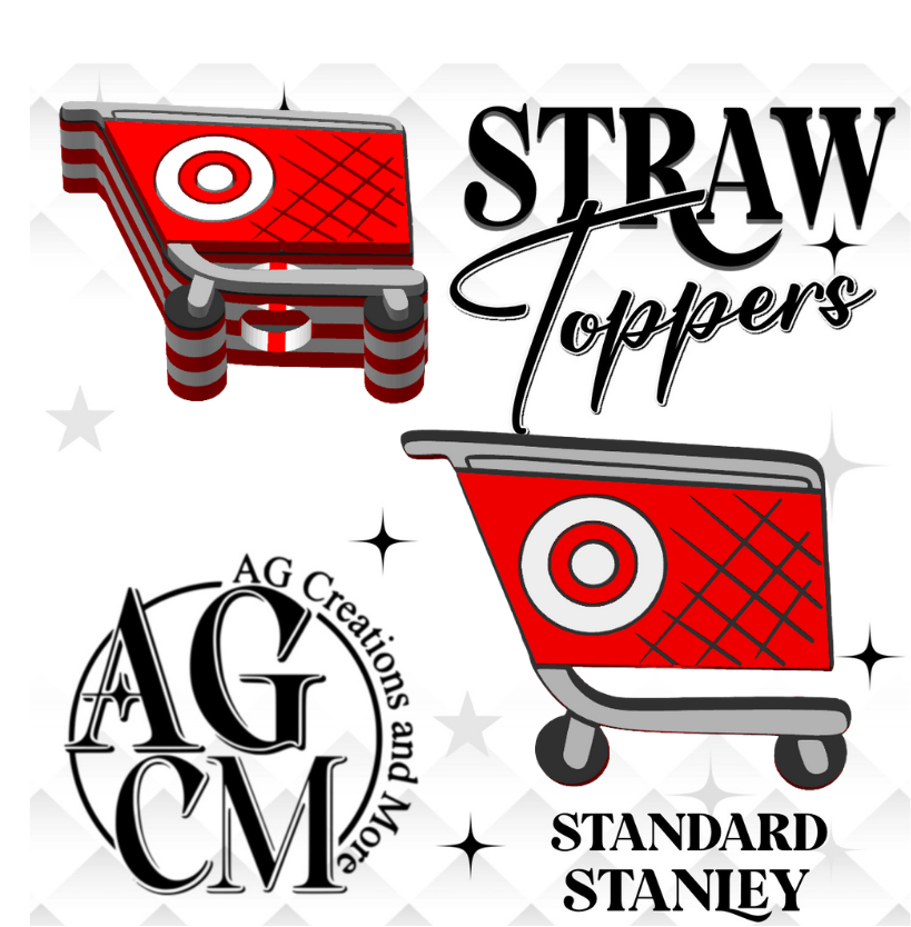 Shopping cart 3D Straw Topper