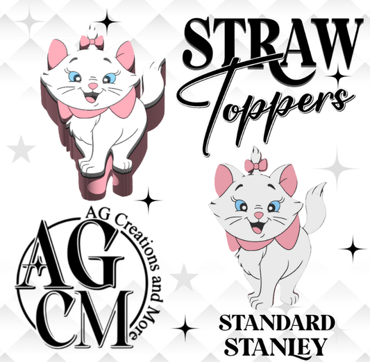 Marie kitty 3D Straw Topper