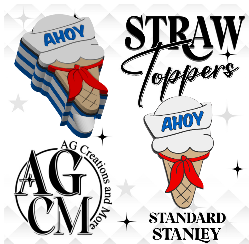 Ahoy 3D Straw Topper