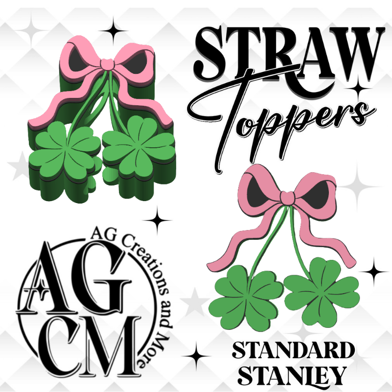 Clover Cherry 3D Straw Topper 3MF File
