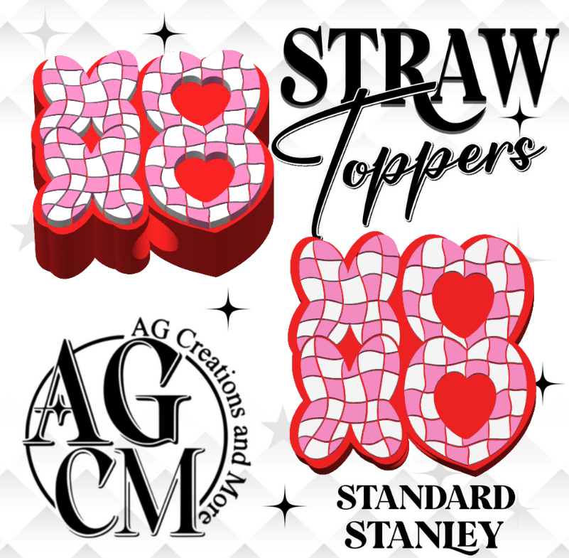 XOXO 3D Straw Topper