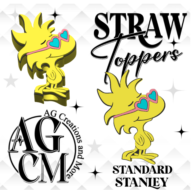 Yellow Bird Heart glasses  3MF File