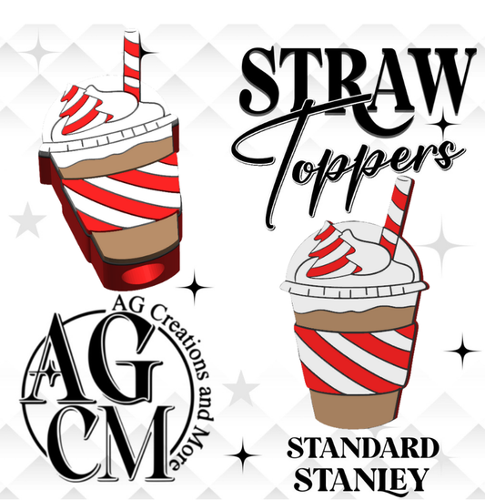 Frappe Tree Candy Cane 3D Straw Toppers