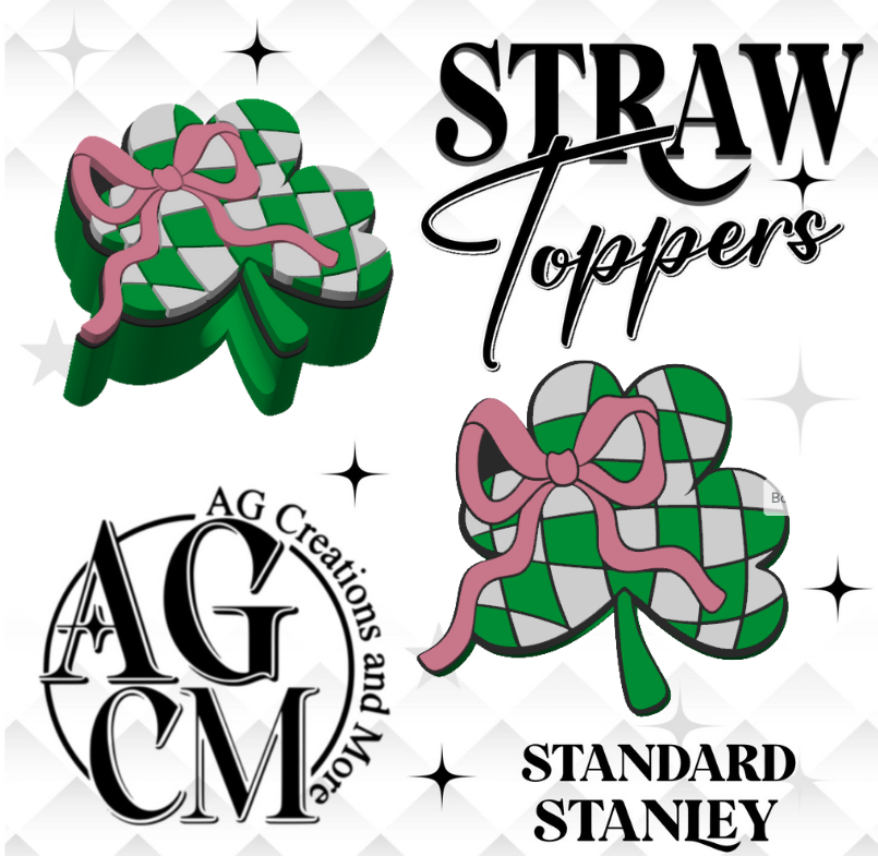 Clover Bow 3D Straw Topper 3MF File
