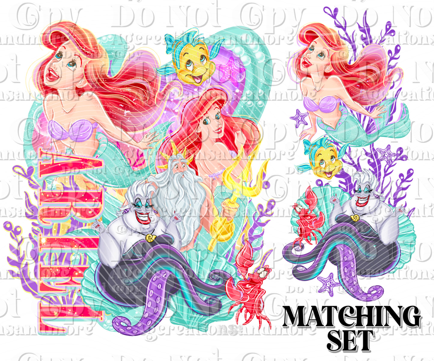 Mermaid & Daddy Digital Download PNG