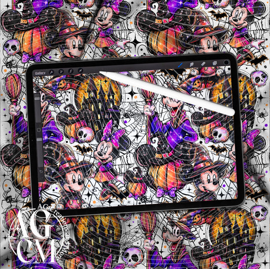 Halloween mouse Seamless Pattern PNG