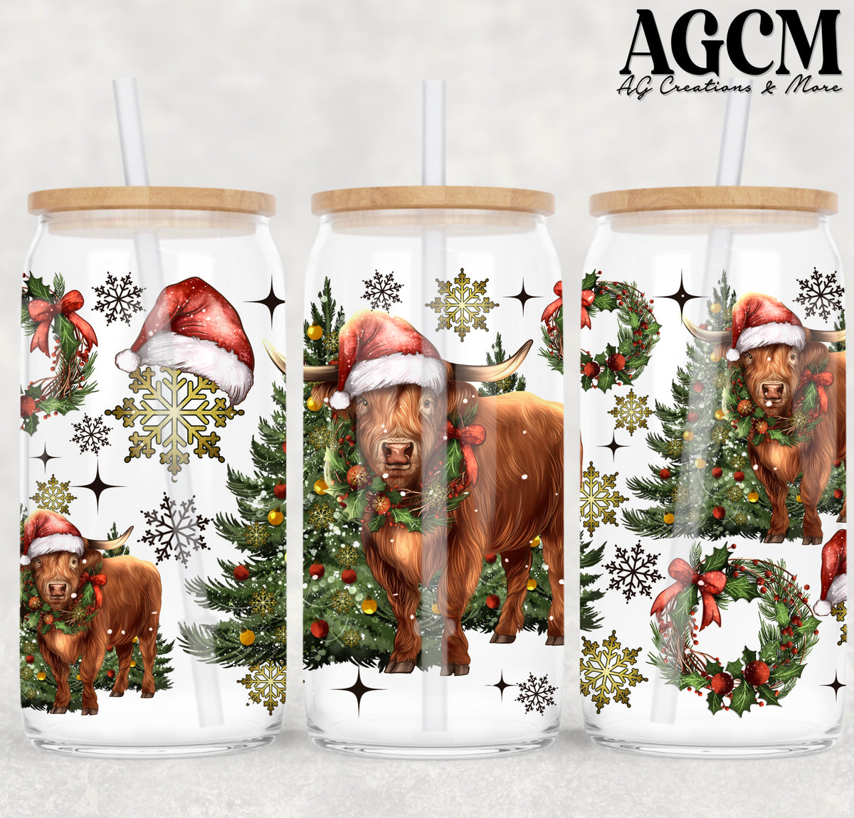 Moody Christmas 16oz Glass Digital File