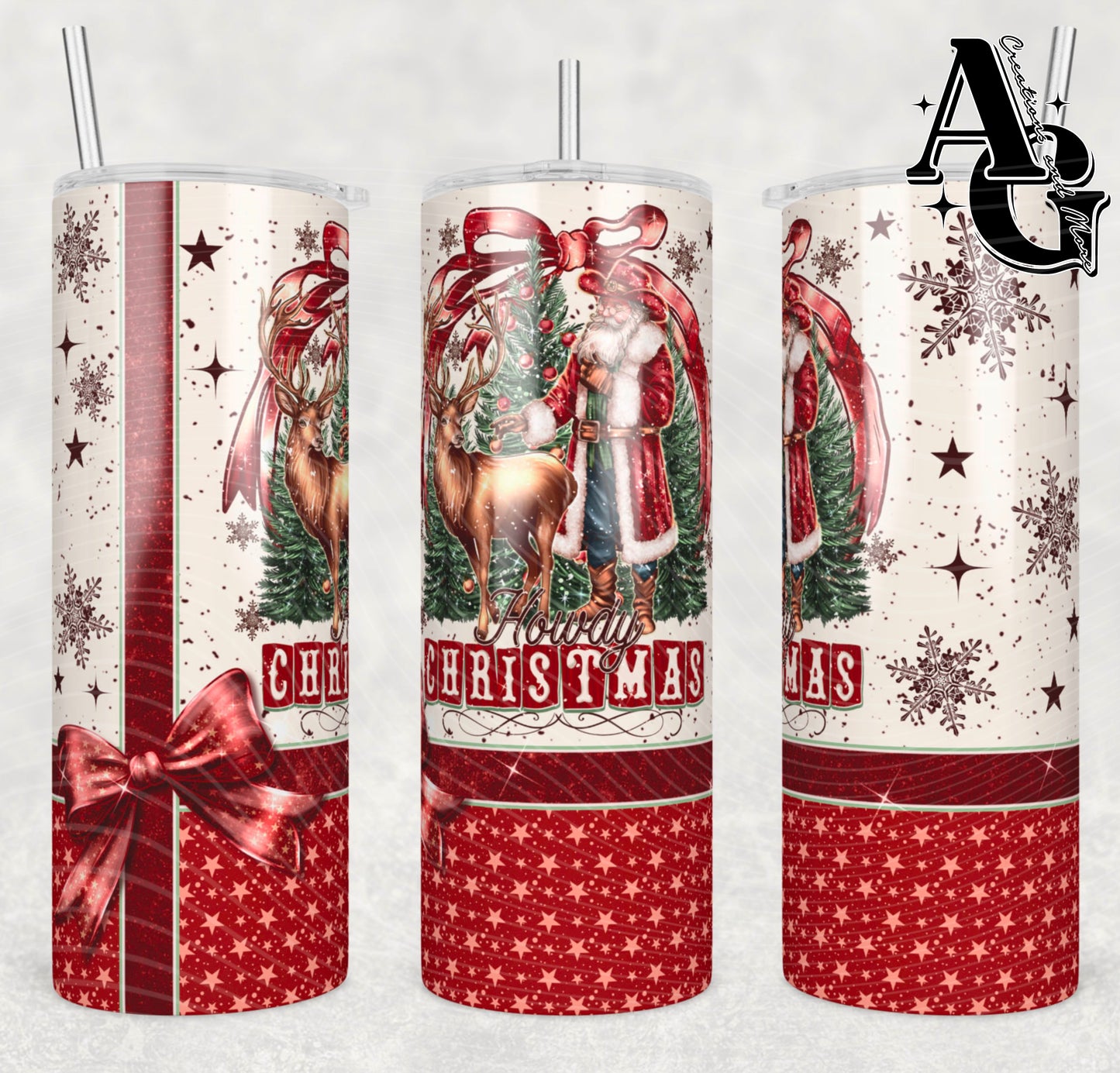 20oz Howdy Christmas Tumbler Digital Download PNG