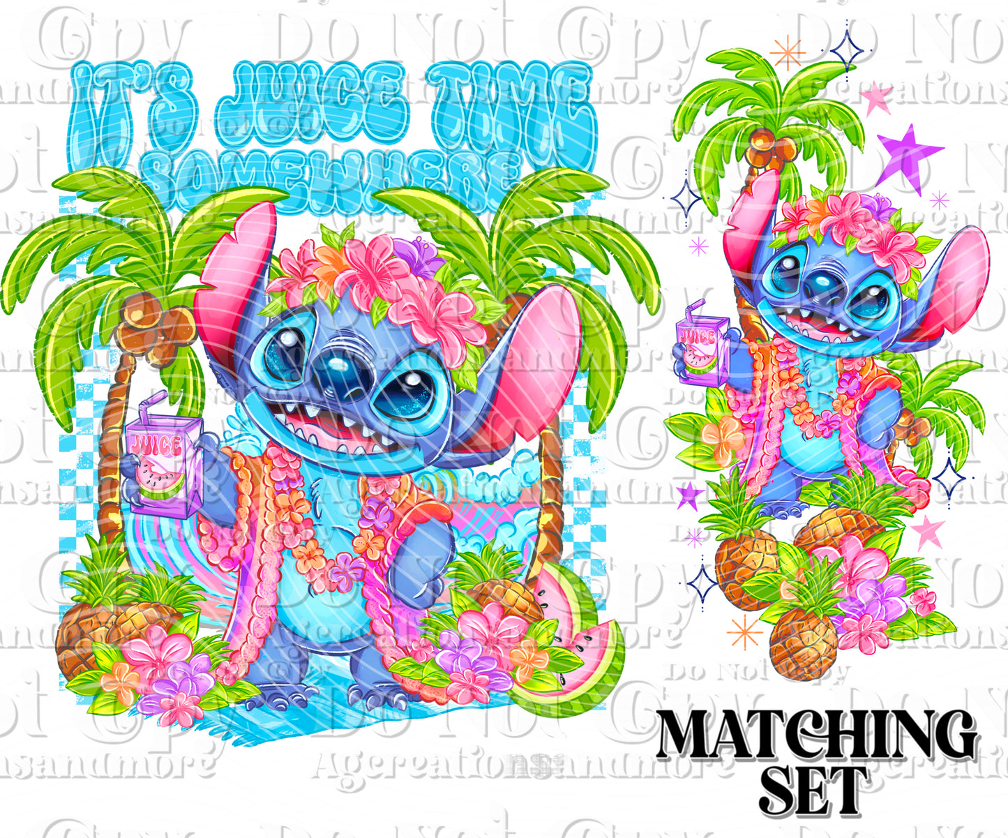 Blue Character Juice Time Digital Download PNG