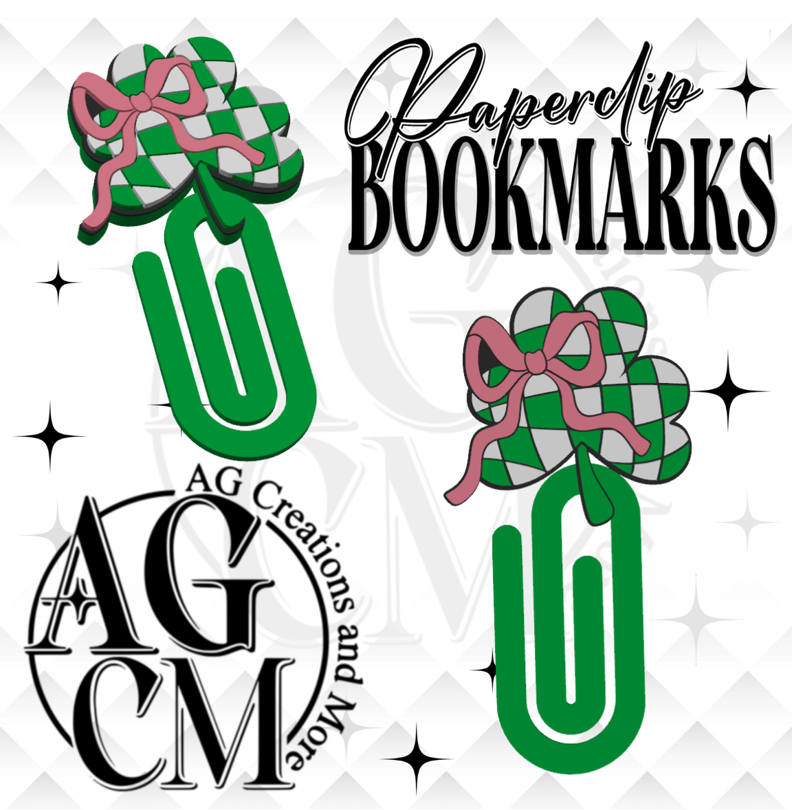 Clover Bow Paperclips Bookmarks (wholesale)