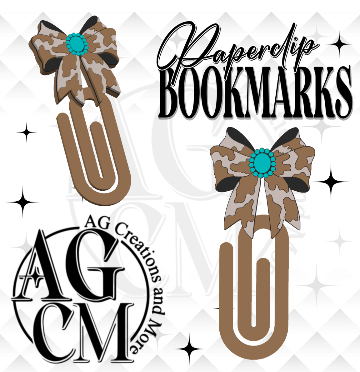 cowhide concho bow Paperclips Bookmarks (wholesale)