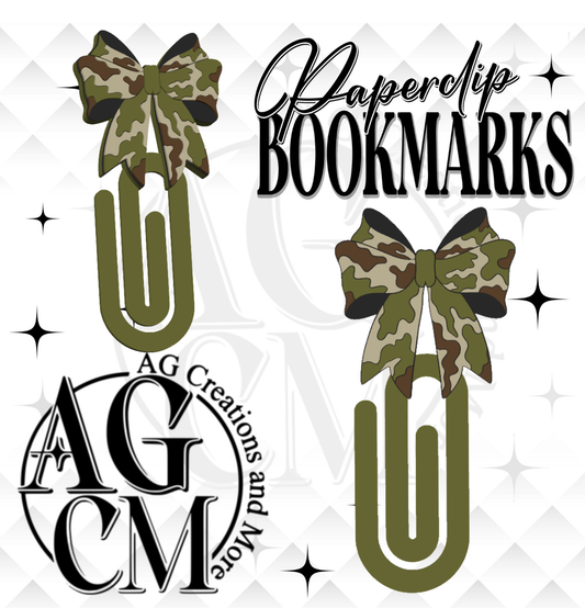 Camouflage Bow 3D Paperclips Bookmarks (wholesale)