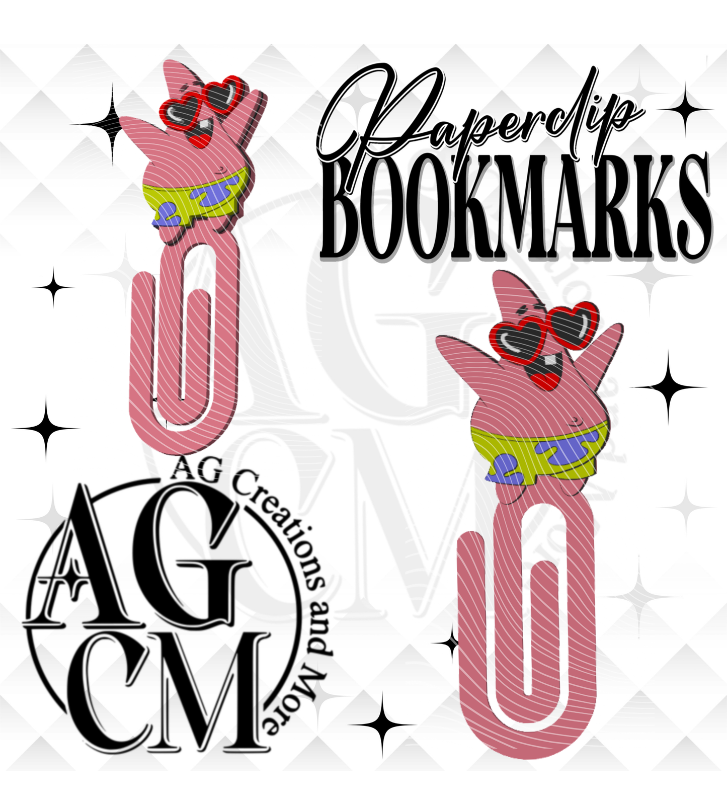 Pink Starfish 3D Paperclips Bookmarks (wholesale)