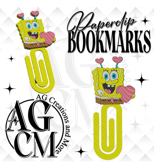 Yellow Sponge Bookmark Paperclip 3MF File