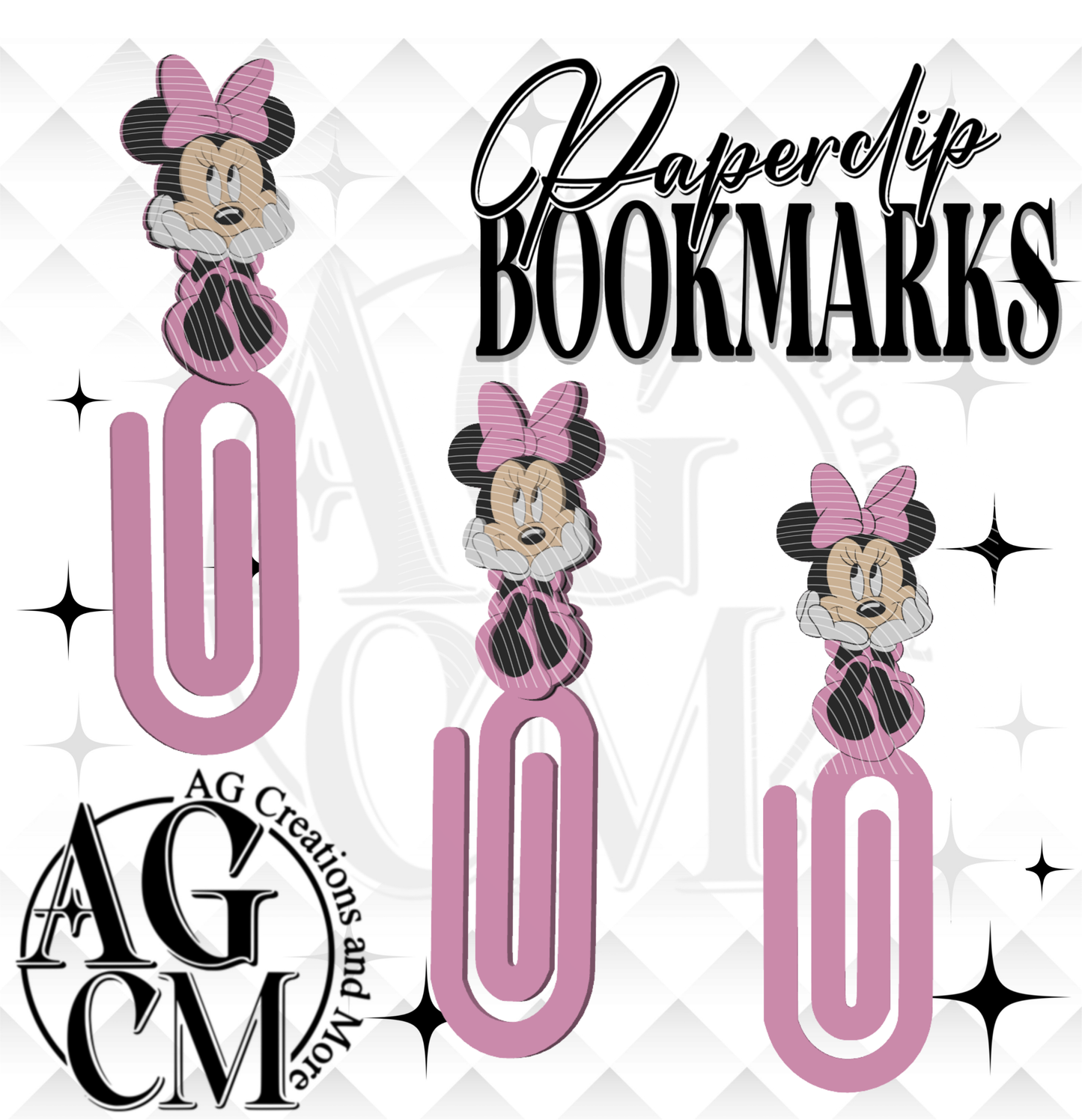 Pink Bow Mouse 3D Bookmark/ Paperclip 3MF File