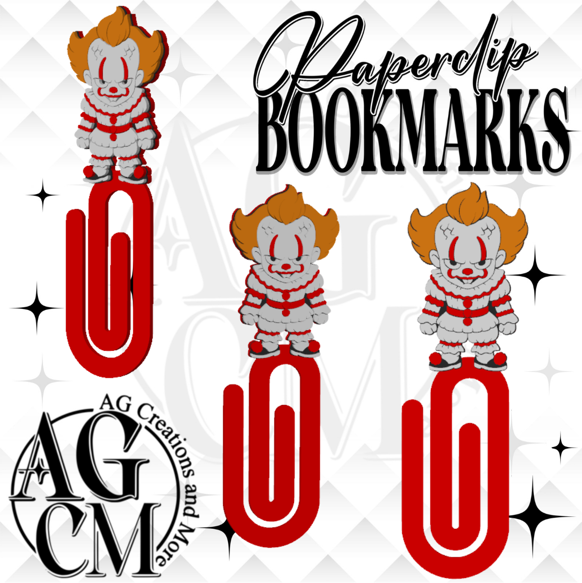 Clown 3D Bookmark/ Paperclip 3MF File