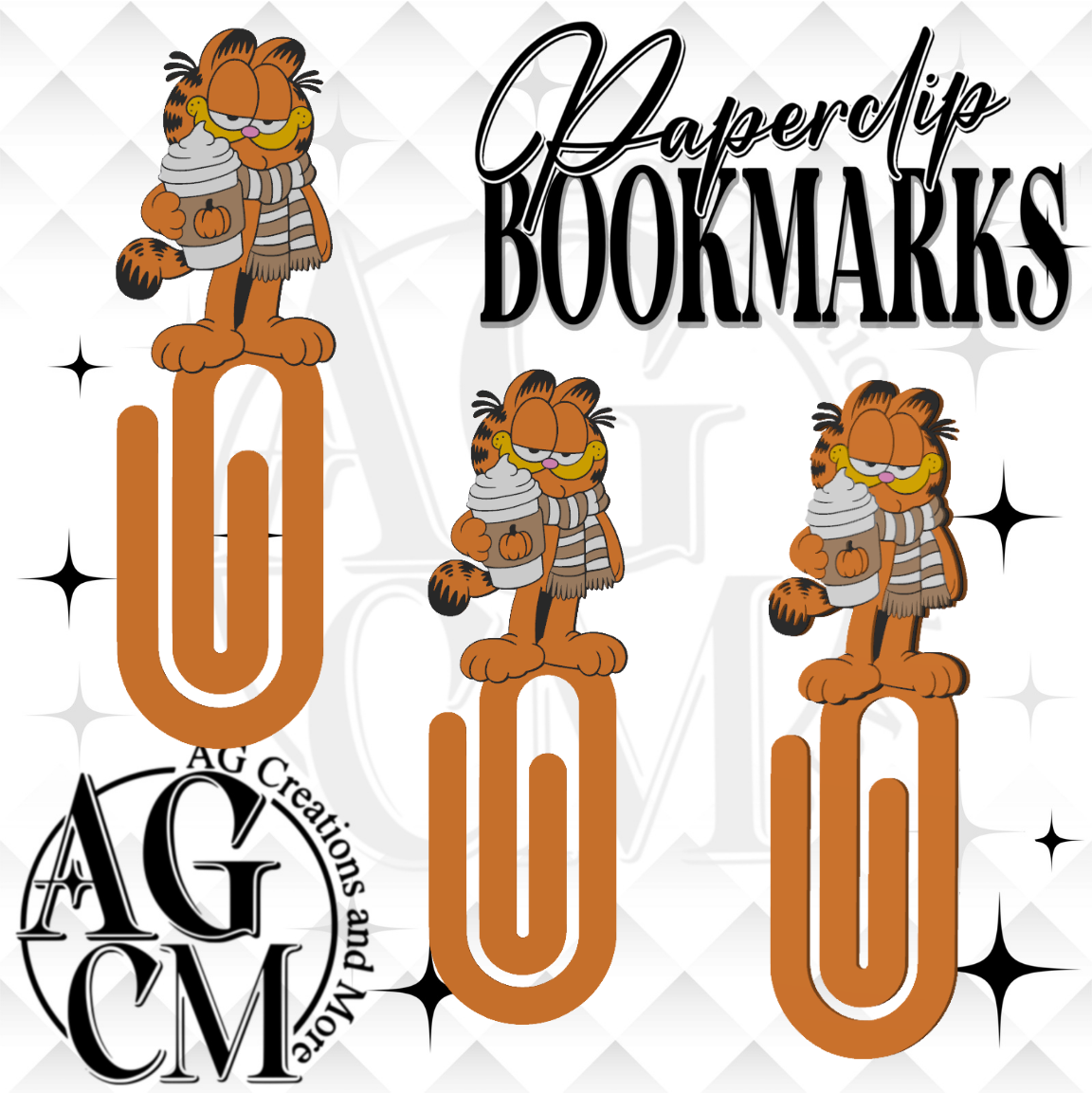 Fall Orange Cat 3D Paperclip / Bookmarks (wholesale)