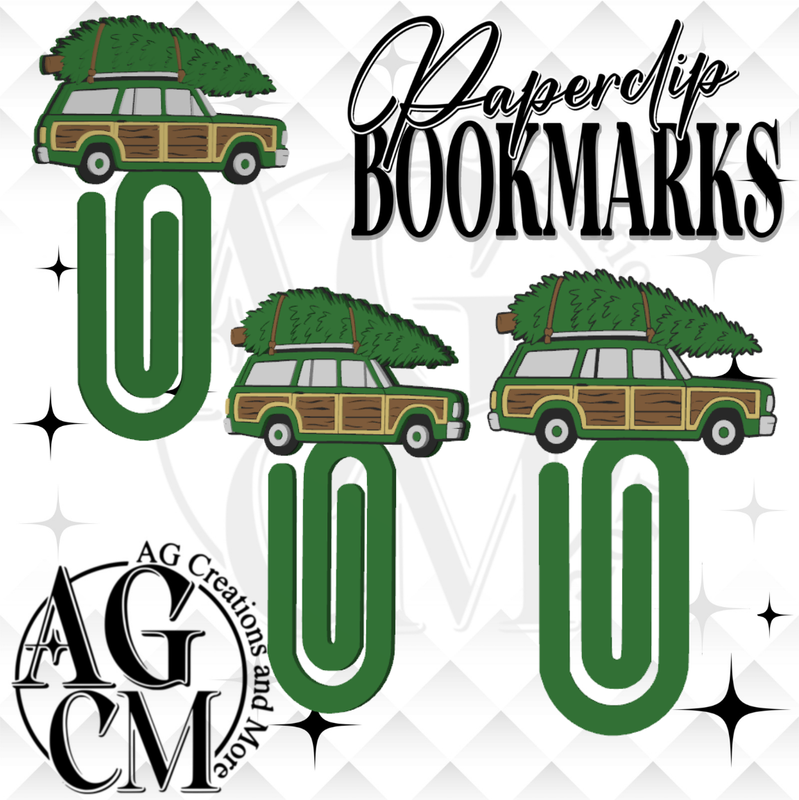 Christmas Station Wagon 3D Bookmark/ Paperclip 3MF File