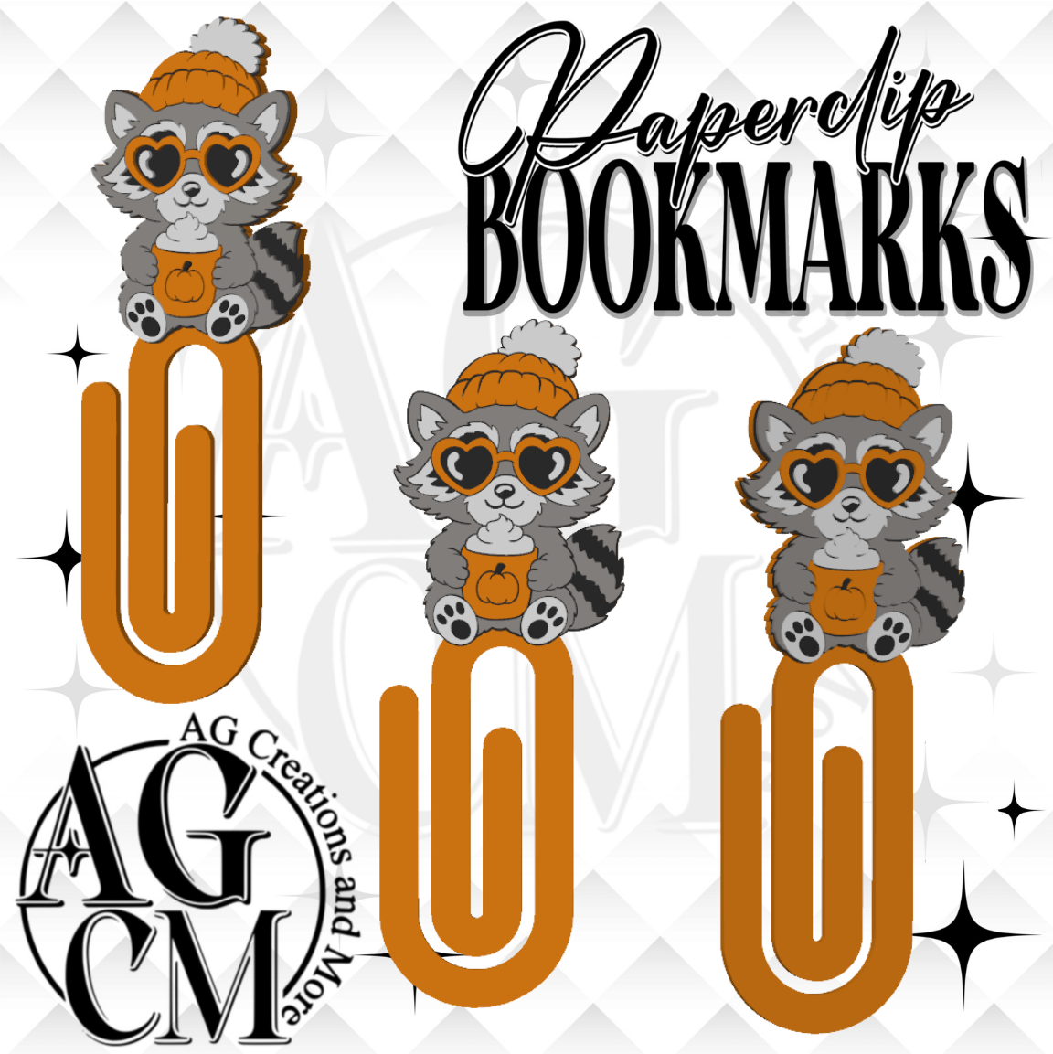 Fall Racoon 3D Bookmark/ Paperclip 3MF File