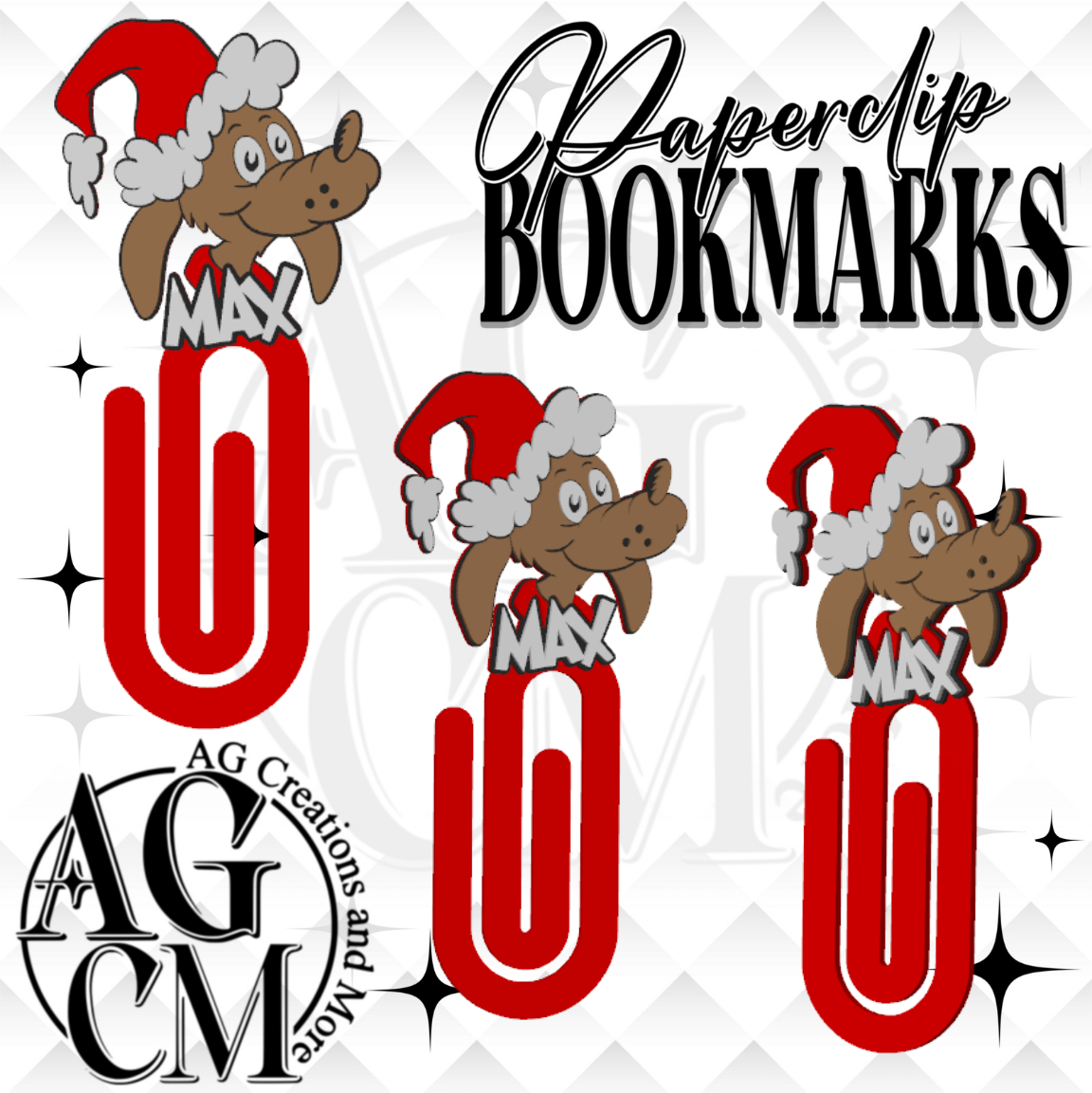 G-Xmas dog 3D Paperclip / Bookmarks (wholesale)