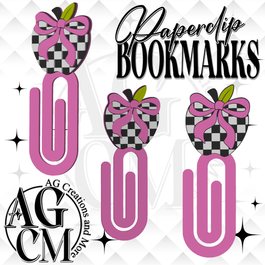 Checker Apple 3D Bookmark/ Paperclip 3MF File