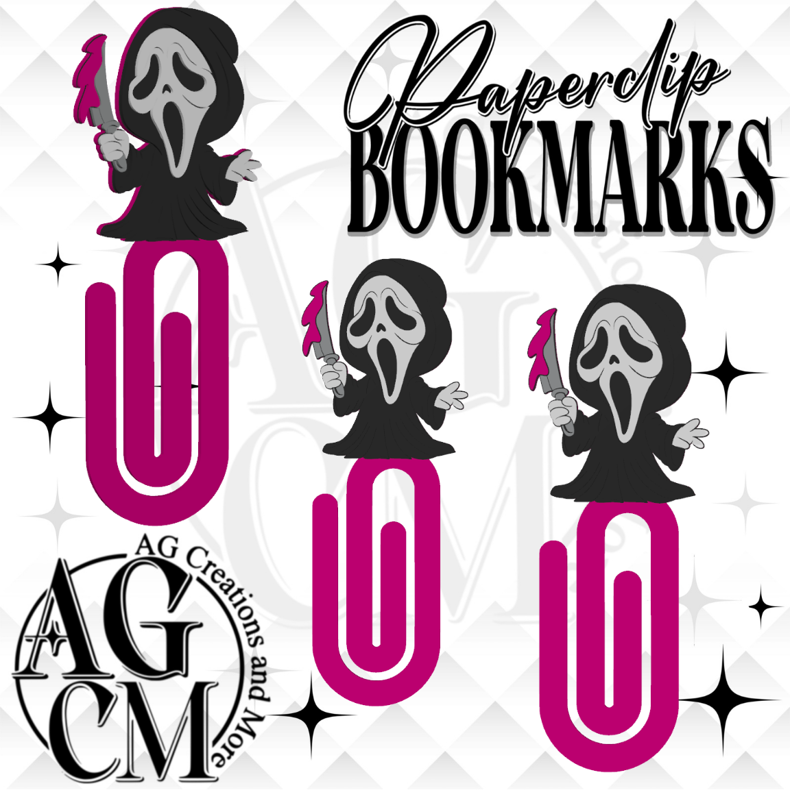 ghost F pink  3D Bookmark/ Paperclip 3MF File