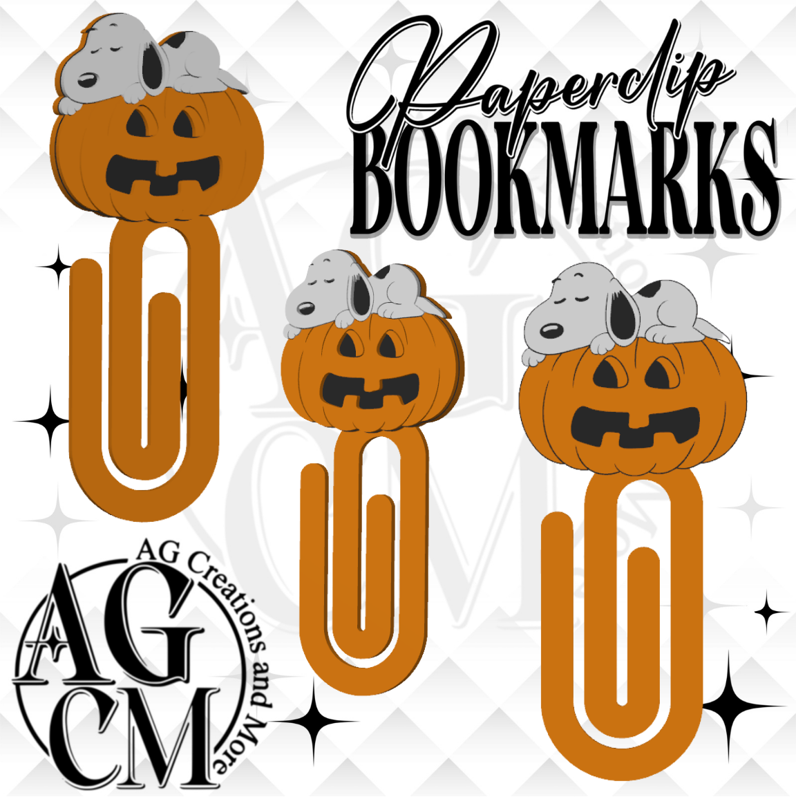 Pumpkin Pup 3D Paperclip / Bookmarks (wholesale)