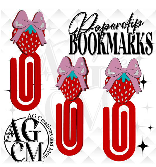 Strawberry 3D Paperclip / Bookmarks (wholesale)