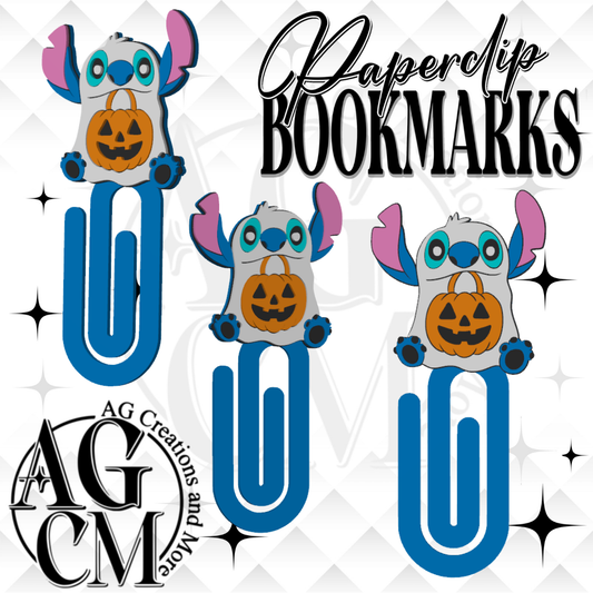 Blue guy ghost 3D Paperclip / Bookmarks (wholesale)