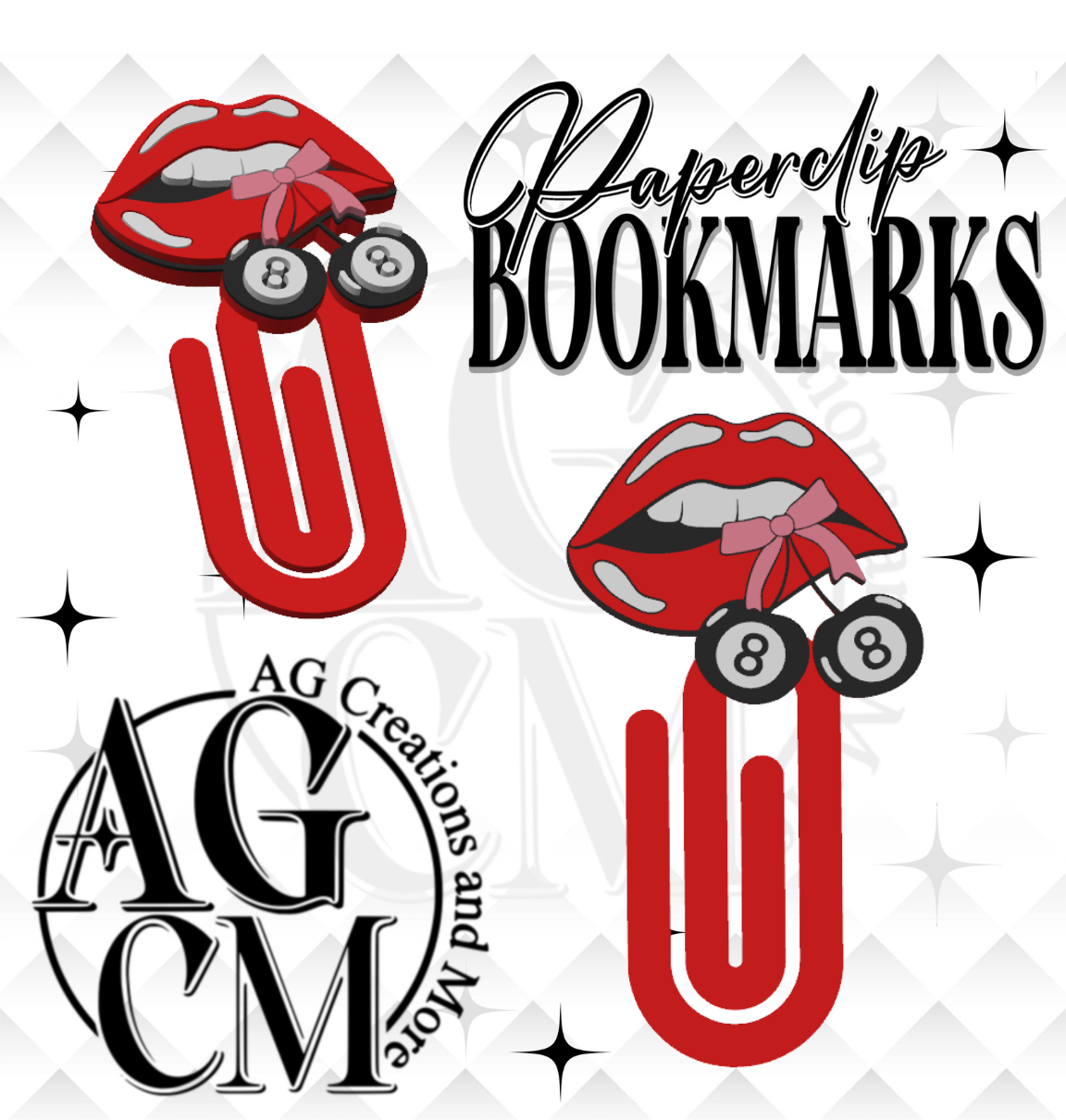 8ball Lips Bookmark 3MF File