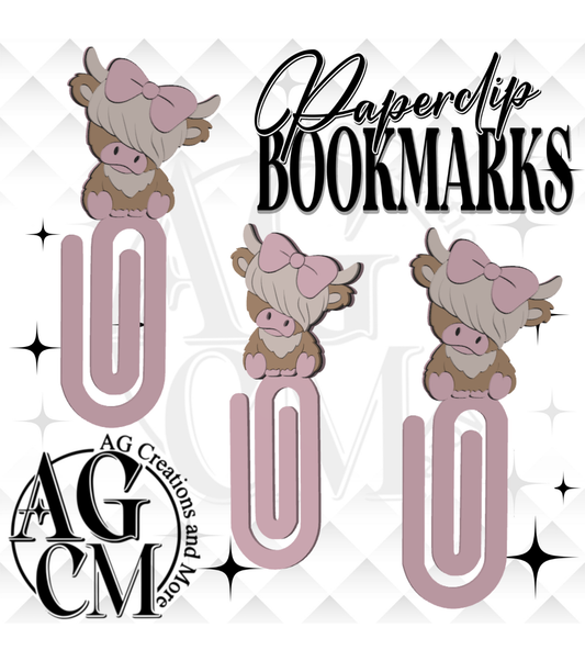 Highland Cow 3D Paperclip / Bookmarks (wholesale singles)
