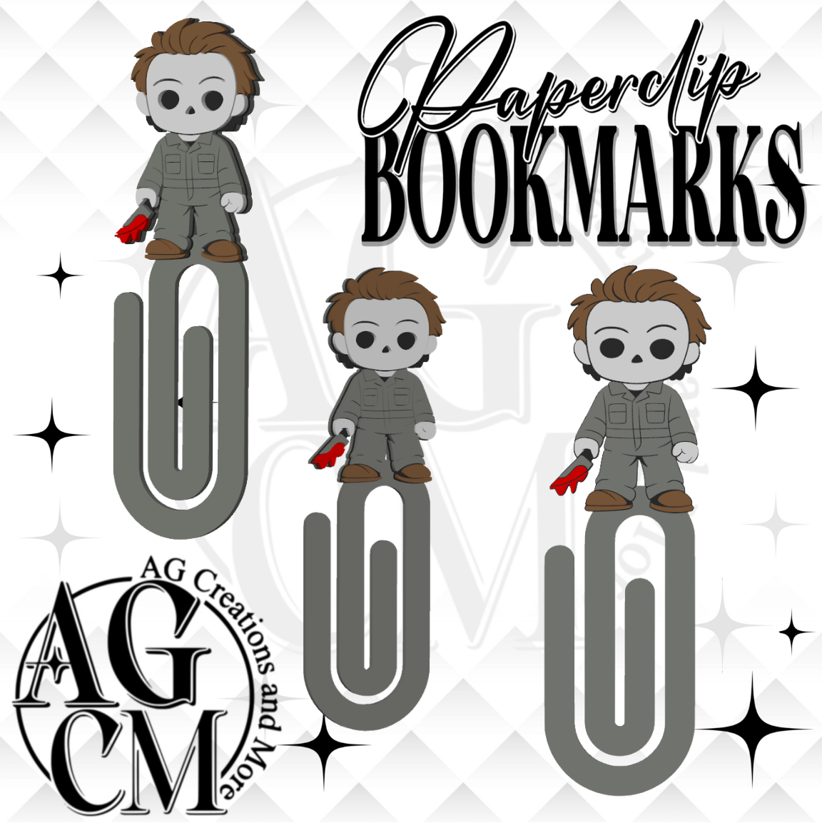 White Mask Guy 3D Paperclip / Bookmarks (wholesale)