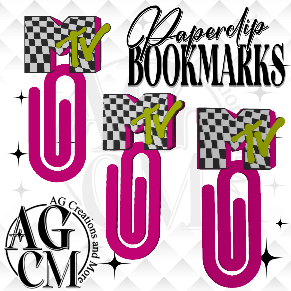 M tv 3D Bookmark/ Paperclip 3MF File