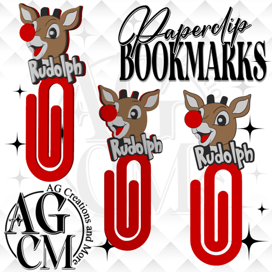 Red Nose Reindeer 3D Paperclip / Bookmarks (wholesale)