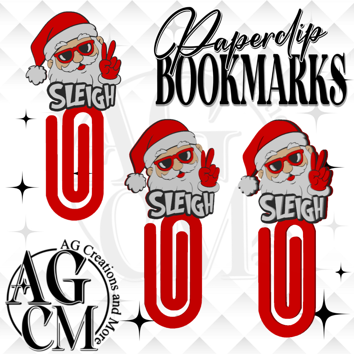 Santa Sleigh 3D Bookmark/ Paperclip 3MF File