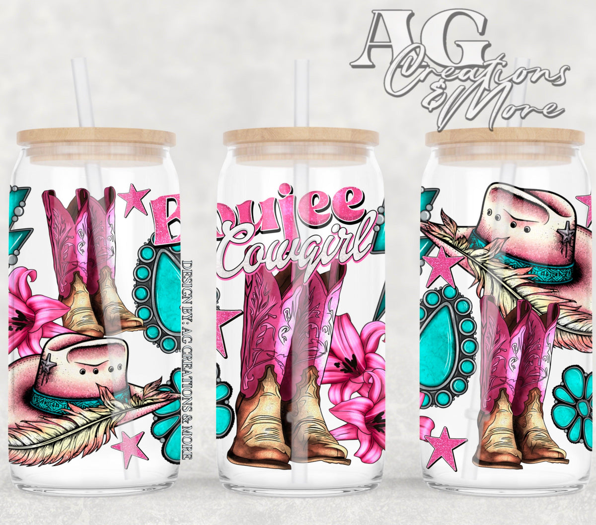 Boujee Cowgirl 16oz Glass Digital File