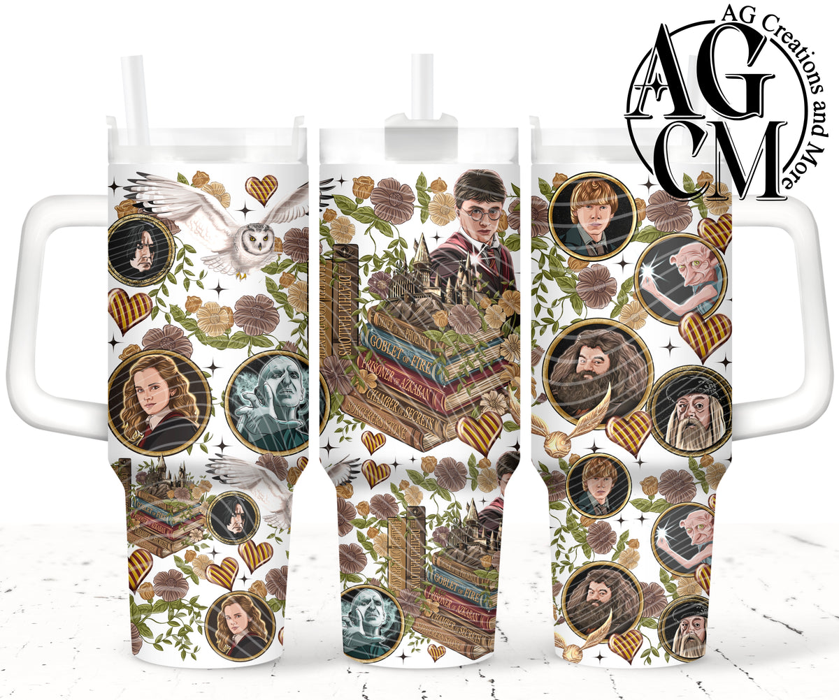 Wizard Books 40oz Tumbler Digital Png