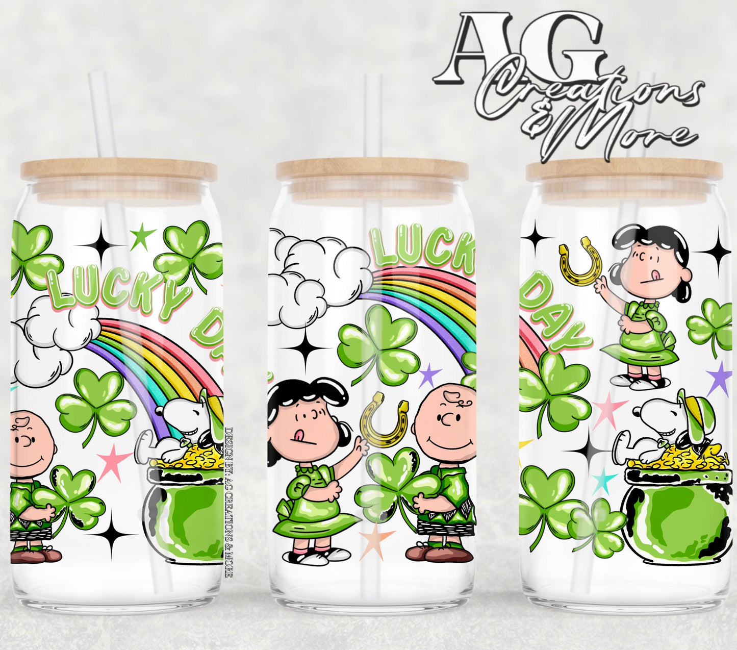 Lucky day 16oz Glass Digital