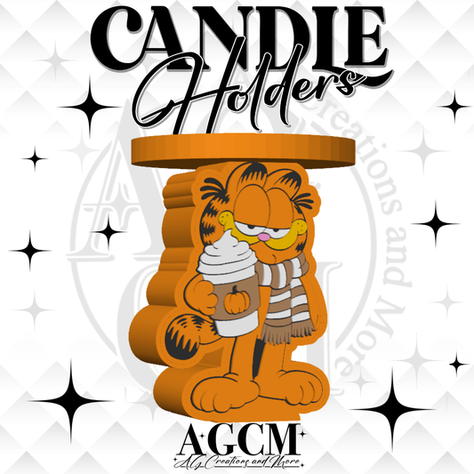 Fall Orange Cat 3D Candle Holder 3MF / STL File