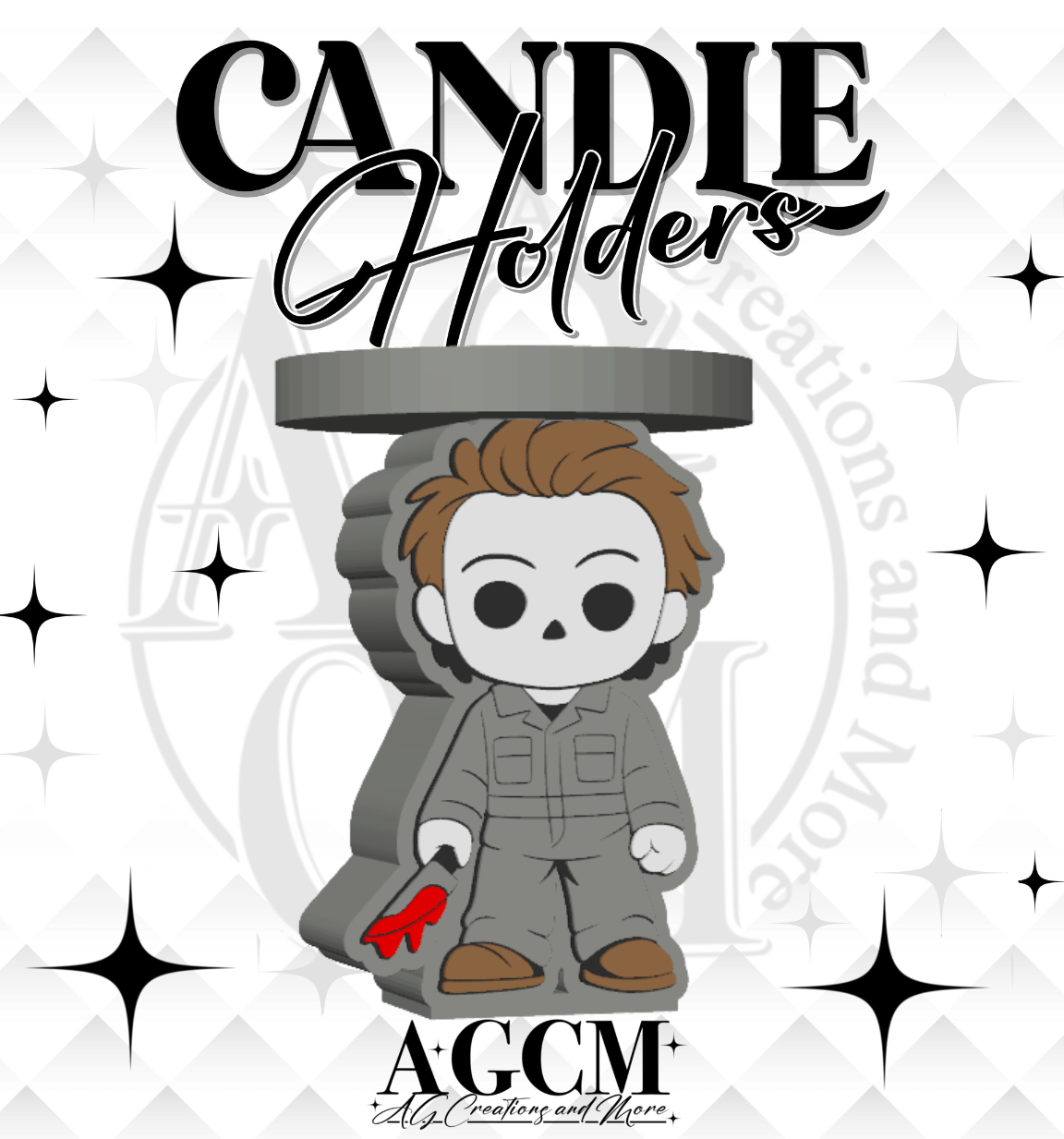 White Mask 3D Candle Holder 3MF / STL File