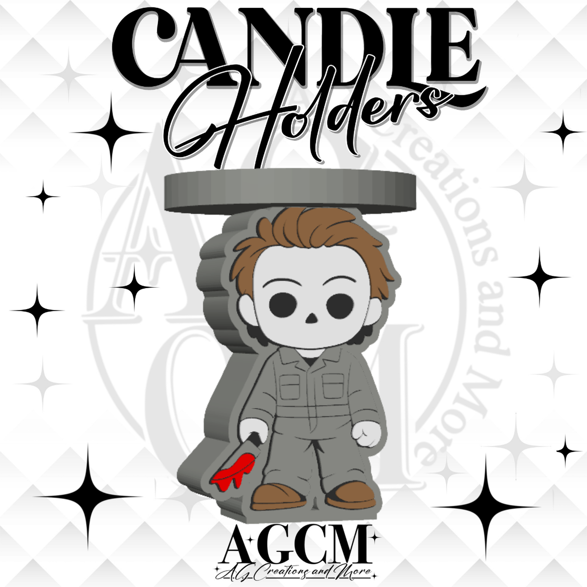 White Mask 3D Candle Holder (wholesale)