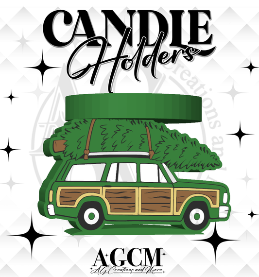 Christmas Station Wagon 3D Candle Holder 3MF / STL File
