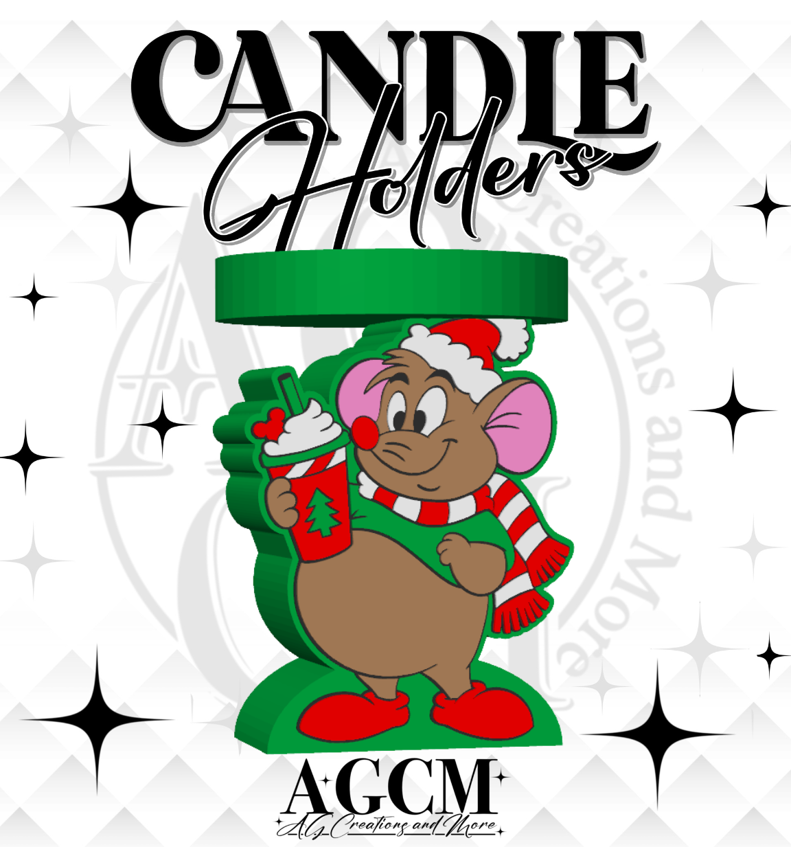 Christmas Mouse 3D Candle Holder 3MF / STL File