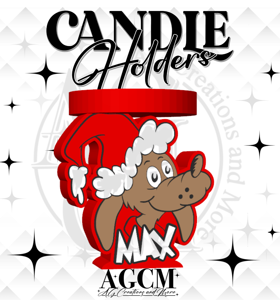 G-Xmas dog 3D Candle Holder (wholesale)