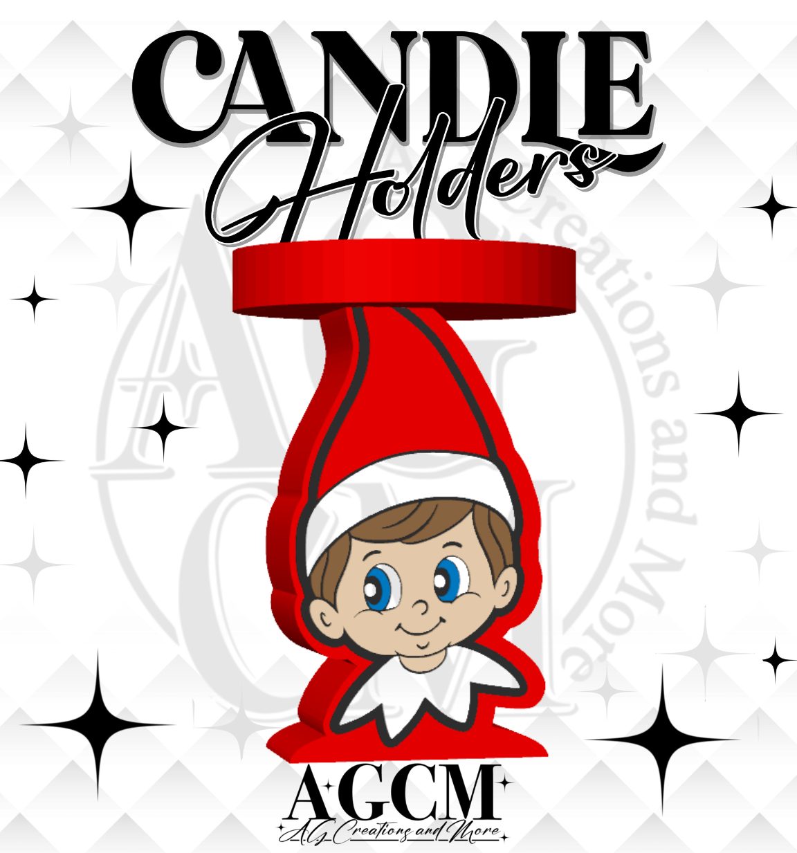 Naughty Elf 3D Candle Holder 3MF / STL File