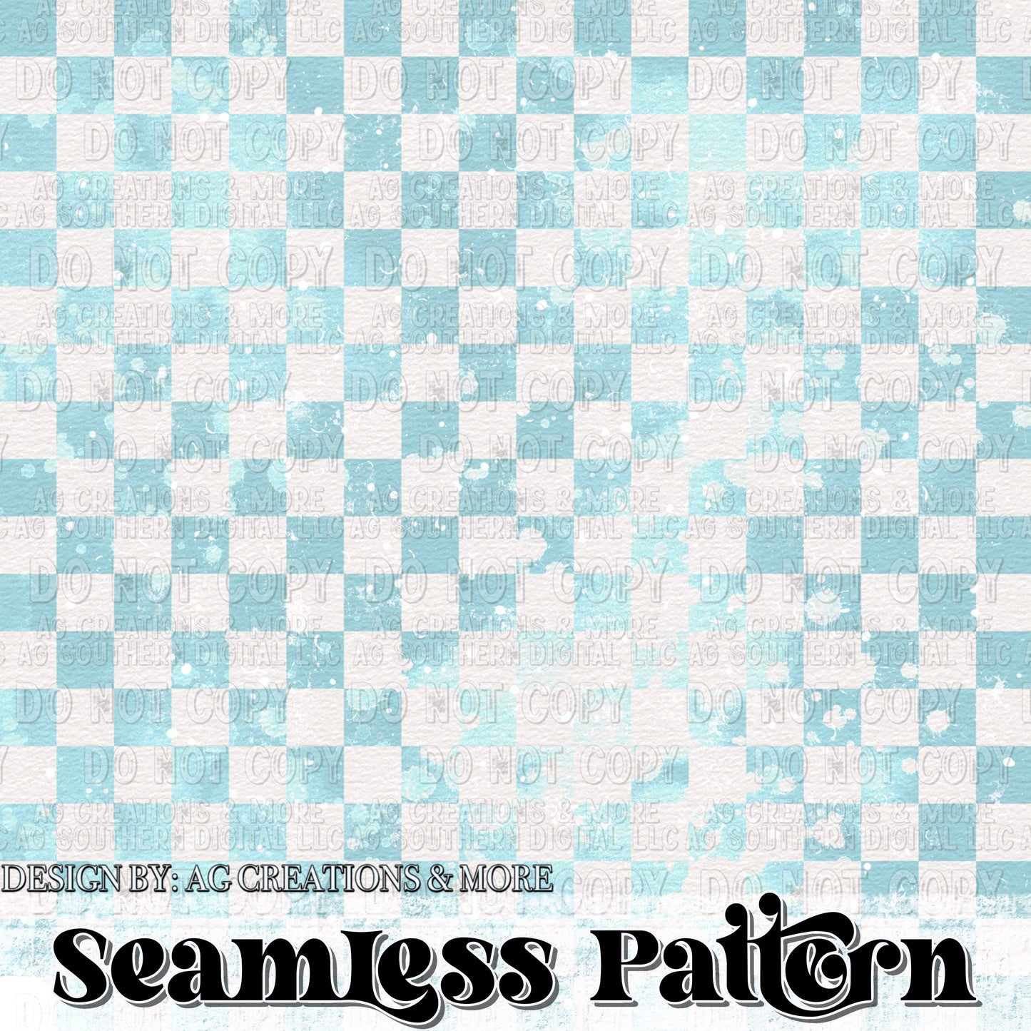 Blue Checker Seamless Pattern