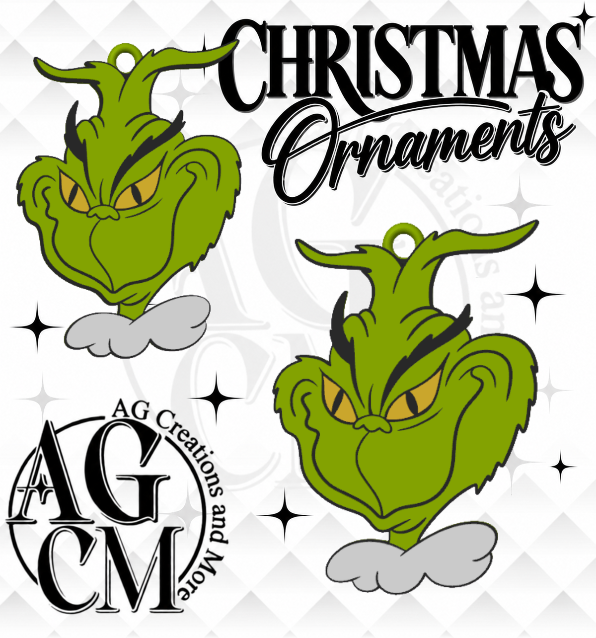 Mischievous Green Christmas Face 3D Christmas Ornaments (Wholesale/singles)