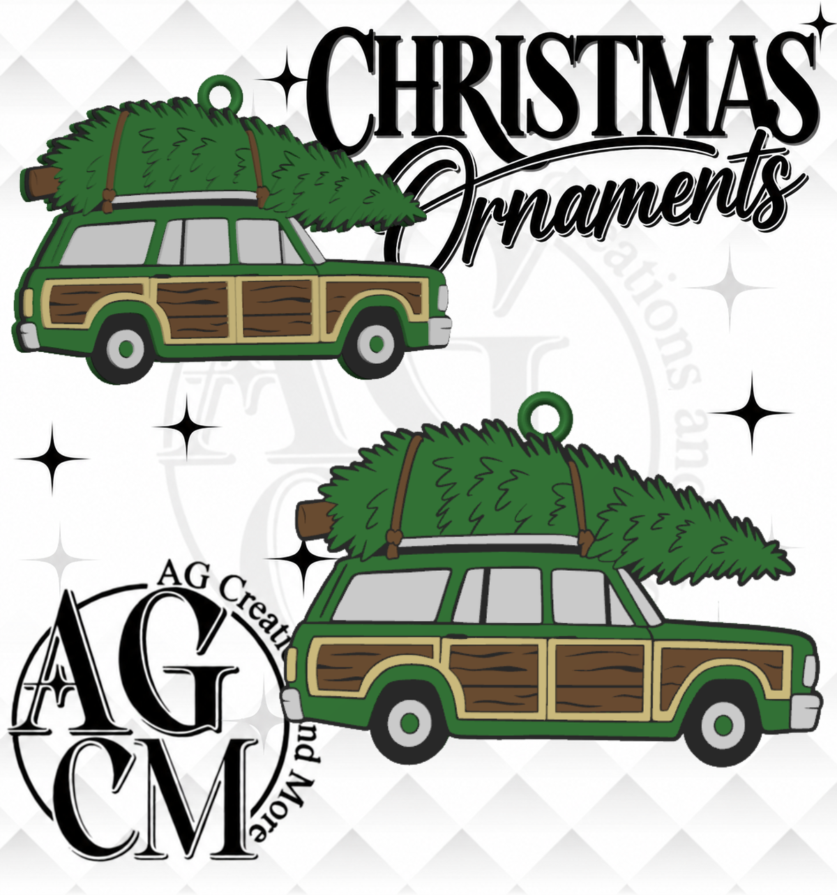 Christmas Station Wagon 3D Christmas Ornaments (Wholesale/singles)