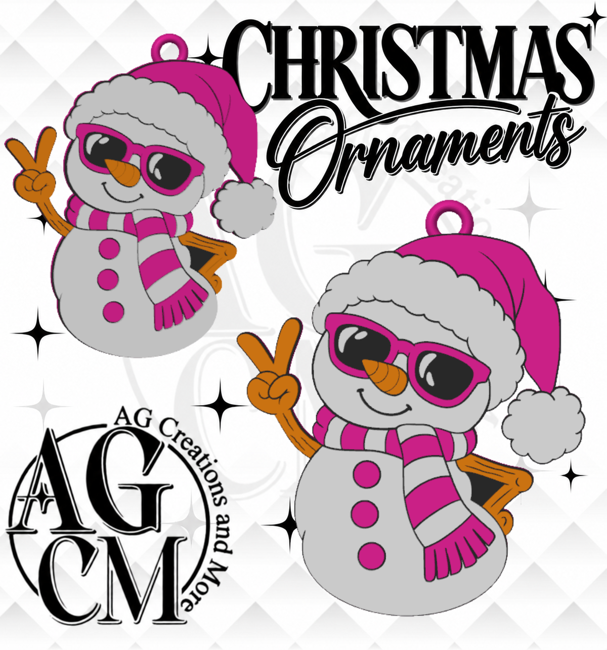 Snowman 3D Christmas Ornaments (Wholesale/singles)