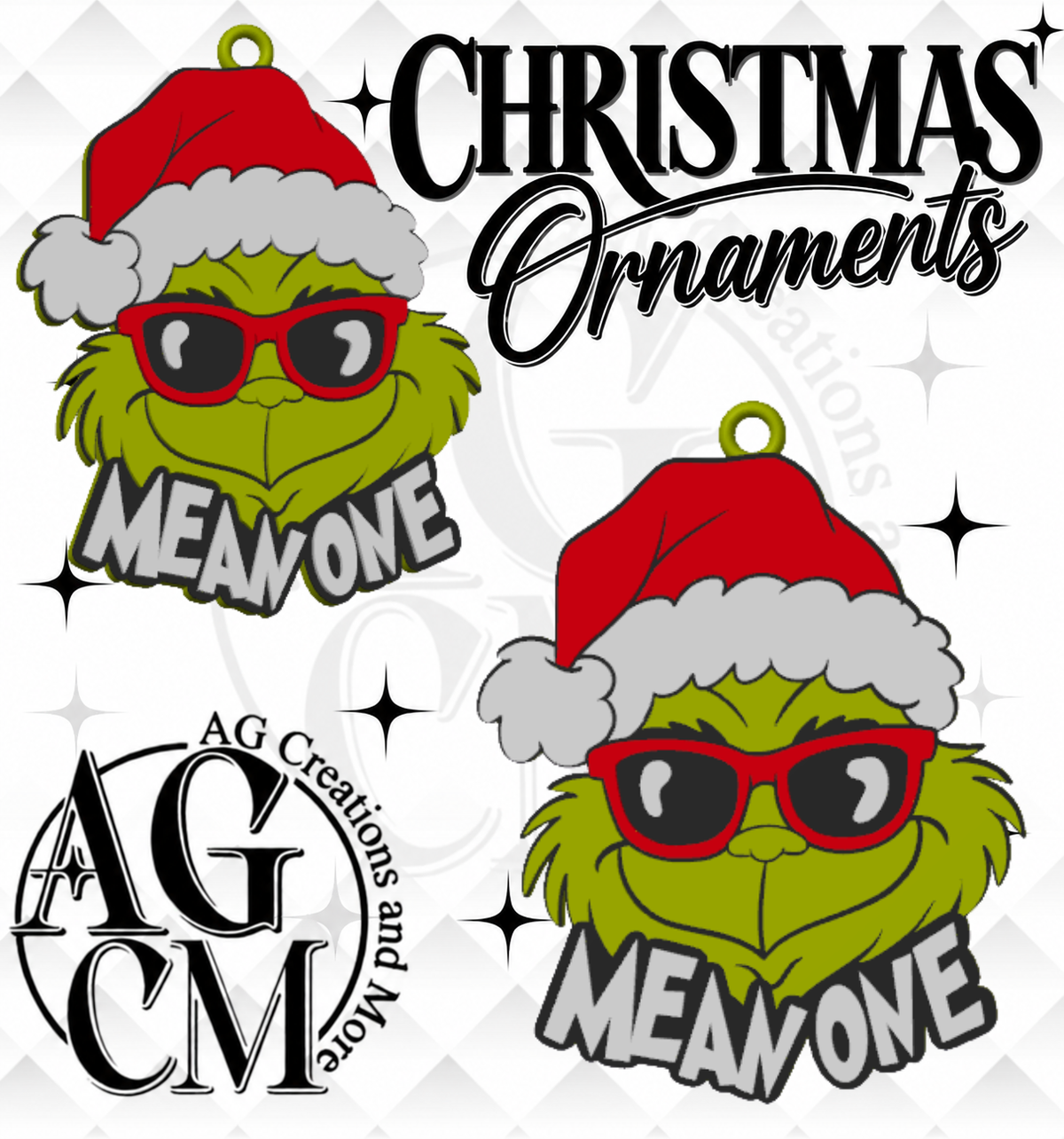 Mean One 3D Christmas Ornament STL 3MF